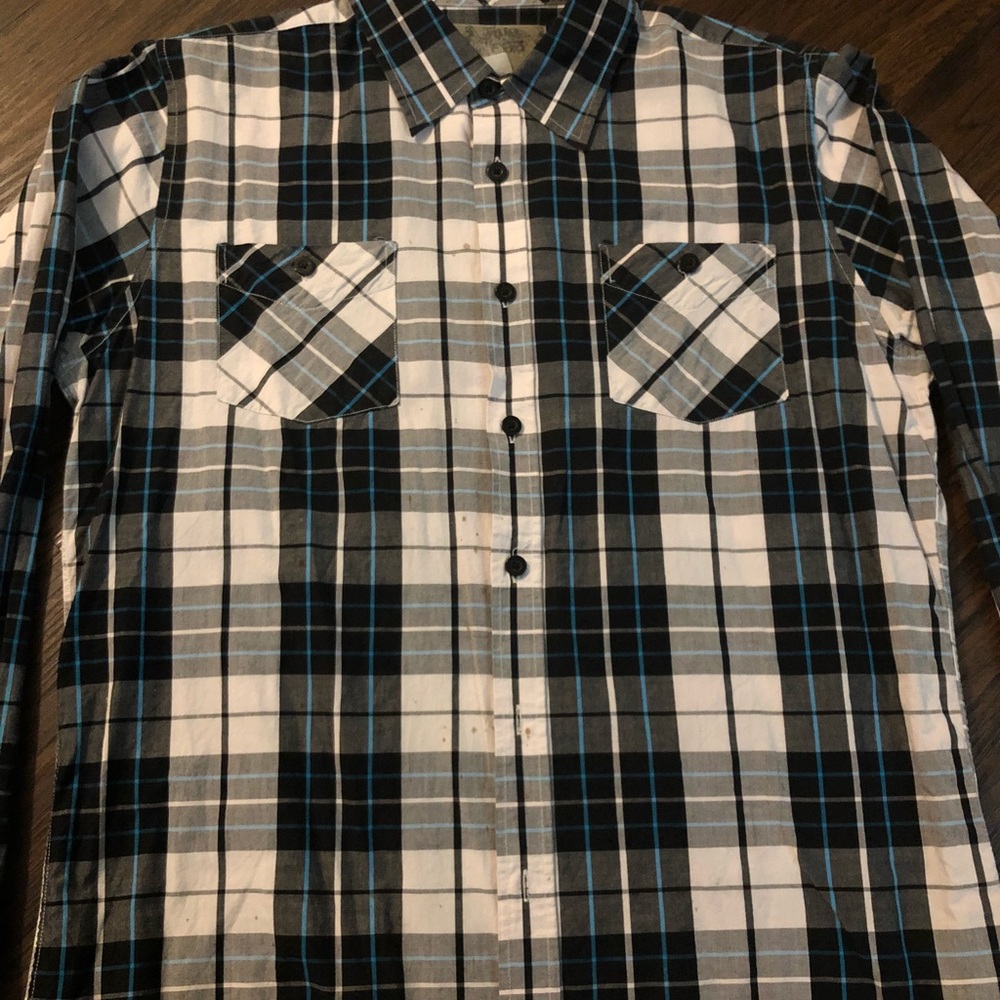 A Fine Mess blue flannel